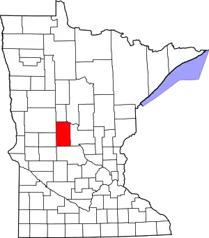 Map of Minnesota highlighting Todd County