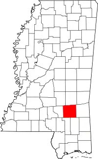 State map highlighting Jones County