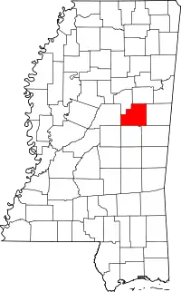 State map highlighting Winston County