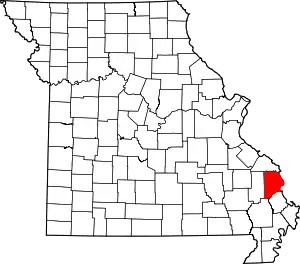 Location of Cape Girardeau, Missouri