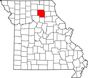 Map of Missouri highlighting Macon County