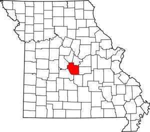 A state map highlighting Miller County in the middle part of the state.