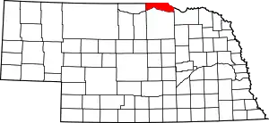 Map of Nebraska highlighting Boyd County