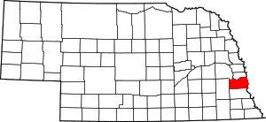 State map highlighting Cass County