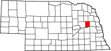 State map highlighting Colfax County