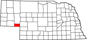 Map of Nebraska highlighting Deuel County