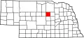 Map of Nebraska highlighting Garfield County