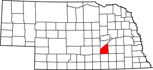 Map of Nebraska highlighting Hamilton County