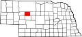 Map of Nebraska highlighting Hooker County