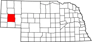 Map of Nebraska highlighting Morrill County