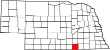 Map of Nebraska highlighting Nuckolls County