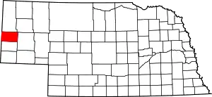 State map highlighting Scotts Bluff County