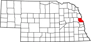 Map of Nebraska highlighting Washington County