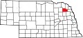 Map of Nebraska highlighting Wayne County