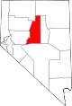 Map of Nevada highlighting Lander County