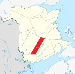 Location within New Brunswick.