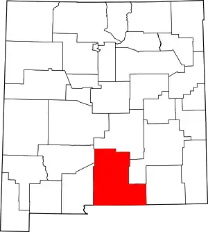 Map of New Mexico highlighting Otero County