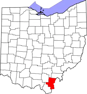 State map highlighting Gallia County