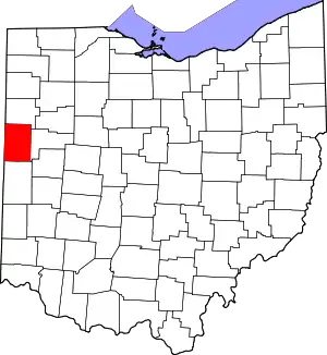 State map highlighting Mercer County