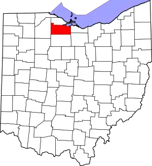 Map of Ohio highlighting Sandusky County