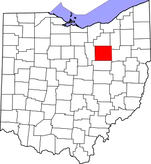 State map highlighting Wayne County