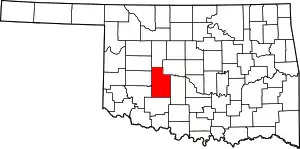 State map highlighting Caddo County