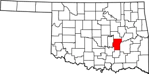 State map highlighting Hughes County