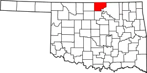 Map of Oklahoma highlighting Kay County