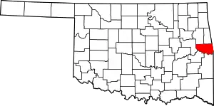 State map highlighting Sequoyah County