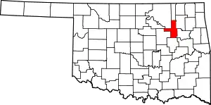 State map highlighting Tulsa County