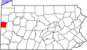 State map highlighting Lawrence County