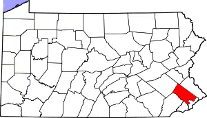 State map highlighting Montgomery County