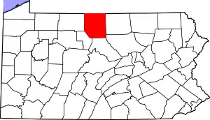 State map highlighting Potter County