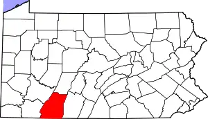 State map highlighting Somerset County