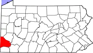 Map of Washington County, Pennsylvania