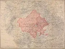 Detailed map of Rajputana Agency in 1920.