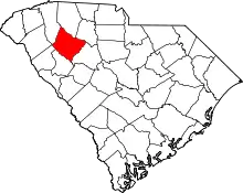 State map highlighting Laurens County