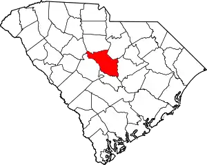 Map of South Carolina highlighting Richland County