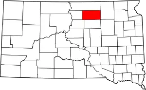 Map of South Dakota highlighting Edmunds County