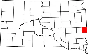 Map of South Dakota highlighting Moody County