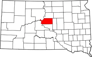 Map of South Dakota highlighting Sully County