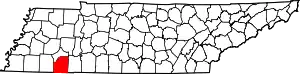 Map of Tennessee highlighting McNairy County