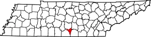 Map of Tennessee highlighting Moore County