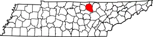 State map highlighting Overton County