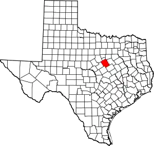 State map highlighting Bosque County