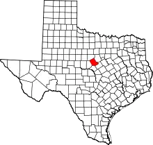 State map highlighting Comanche County