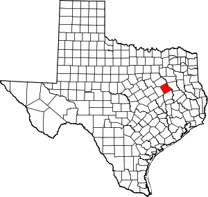 State map highlighting Freestone County