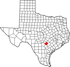 Map of Texas highlighting Guadalupe County