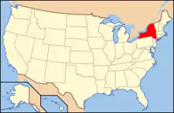 Location of New York within the United States