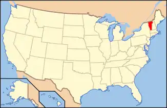 Location of Vermont with the U.S.A.